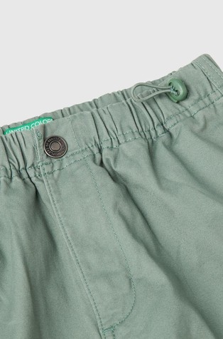 BENETTON Relaxed fit cargo hlače iz elastičnega bombaža Zelena - Green 3