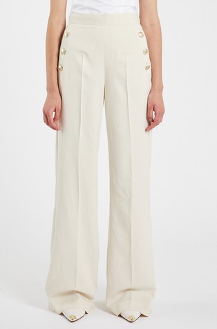 Relaxed fit viscose-blend trousers