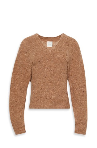 Chunky Wool Blend V Neck Sweater