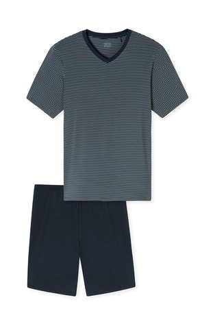 SCHIESSER Long Life Soft - short pyjamas in modal blend Navy Stripes 5