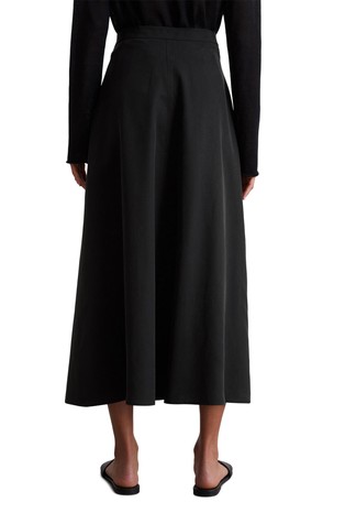 MARC O'POLO Wrap skirt flared made from TENCEL™ Lyocell-linen mix Black 2