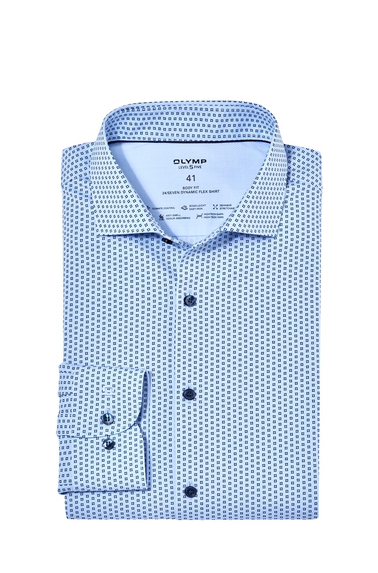 OLYMP Level Five 24/Seven body fit srajca Modra - Blue 