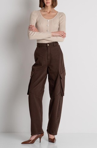 Cargo pant balloon fit made in gabardine
