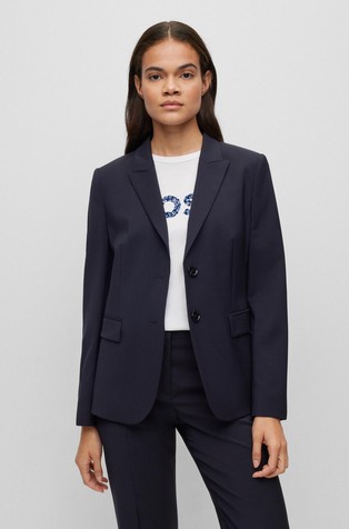 Regular fit jacket in virgin wool