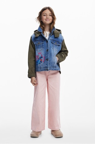 DESIGUAL Stitch™ jakna iz kombinacije tkanin Večbarvna - Blue / Green 2