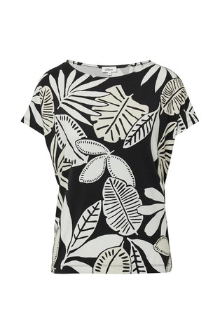 S.OLIVER Patterned T-shirt in stretch viscose Black / White 4