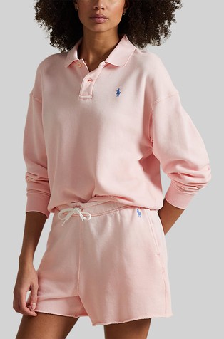 Lightweight cotton blend long-sleeve polo