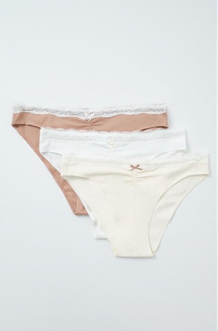 Pack of 3 classic panties with lace