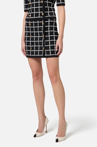Logo jacquard miniskirt