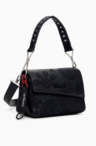 DESIGUAL Small crossbody bag with embroidery Black 3