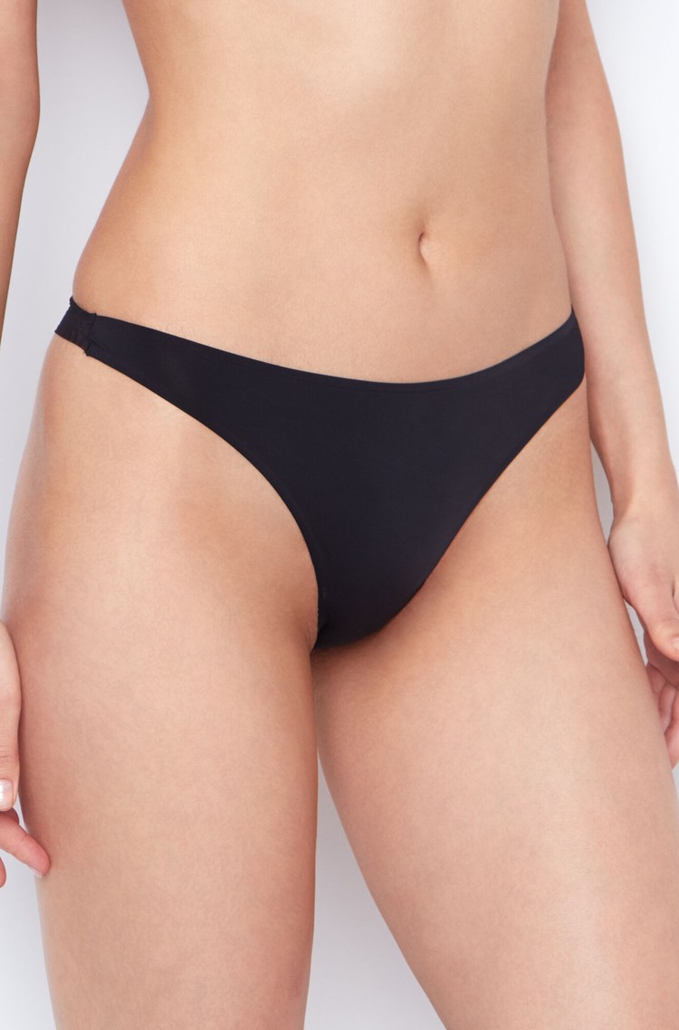 ETAM Pure Fit® tangice iz mikrofibre in tila Črna - Black 