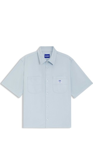 Oversized-fit shirt in cotton with pockets