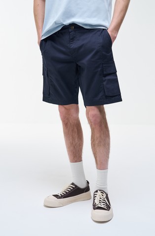 Gabardine cargo shorts