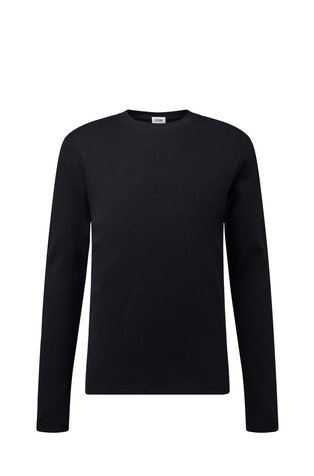 Slim fit bombažna majica z dolgimi rokavi