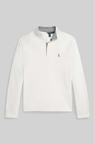 Cotton interlock quarter-zip pullover