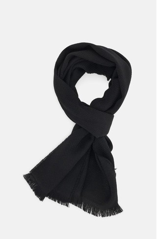 Scarf with Knitted Motif in Wool