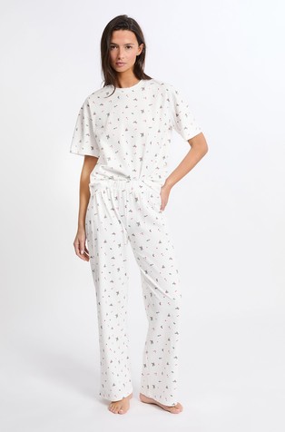 Maloux 2-Piece Patterned Cotton Pyjama Gift Set