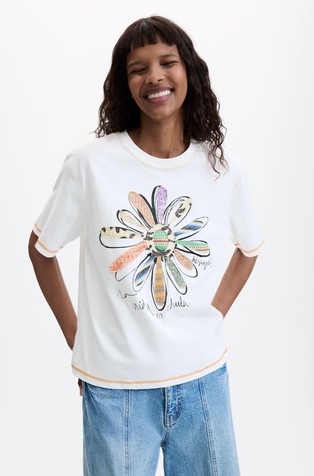 Cotton T-shirt with flower print