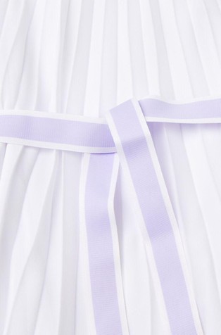 BENETTON Plisirana obleka s pasom Bela - White 2