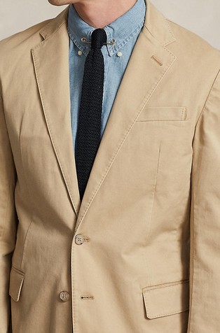 RALPH LAUREN Polo Stretch Cotton Chino Suit Jacket Beige 3