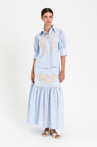 Striped shirt with embroidery