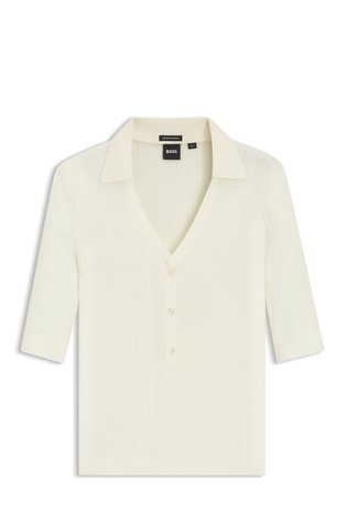 Knitted short-sleeved polo
