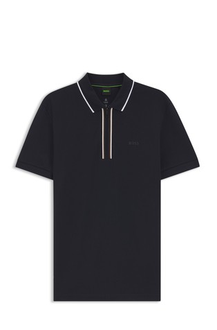 Slim fit polo majica z delno zadrgo