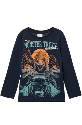 Majica z dolgimi rokavi in potiskom dinozavra