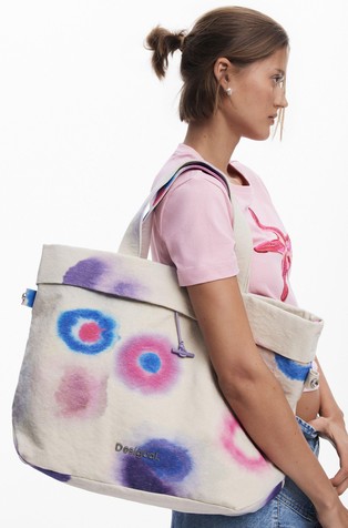 DESIGUAL Large reversible canvas bag Multi 7