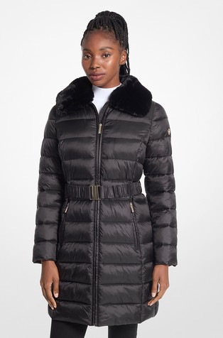 Quilted Nylon Puffer Coat