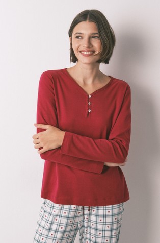 Long sleeve cotton T-shirt