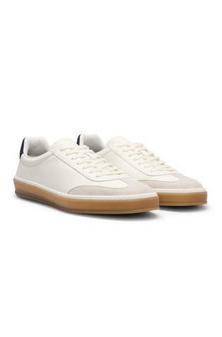 Beckham x Boss leather trainers with suede trims