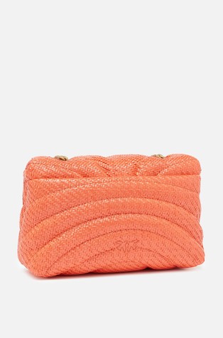 PINKO Love Bag Puff prešita mini torbica v videzu rafije Oranžna - Orange 2