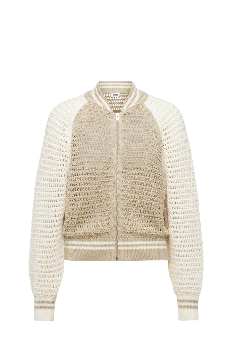 DRYKORN Knitted blouson in crochet structure Vanilla 
