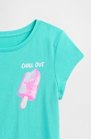 GAP Majica s kratkimi rokavi in potiskom za deklice Večbarvna - Rainbow Popsicle 3