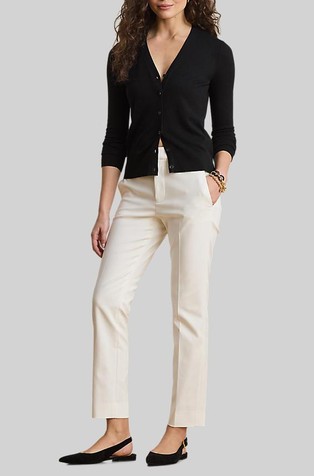 Stretch Cotton Slim Straight Pant