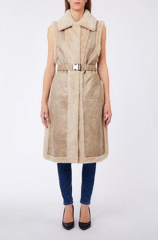 Faux Suede Shearling Vest