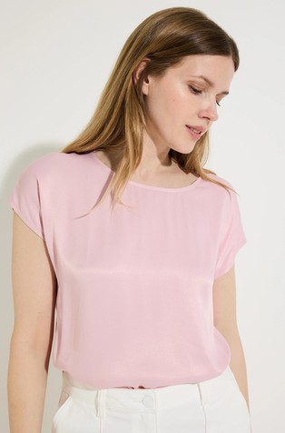 T-shirt with satin front