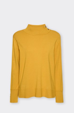 Turtleneck with Buttons in Viscose blend
