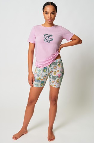 Night In Skiny 03 pižama s kratkimi rokavi