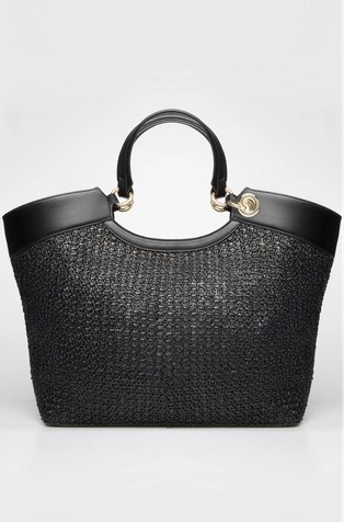 FRACOMINA Big tote in raffia-look Black 2