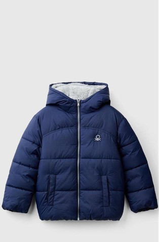 Padded jacket with hood and teddy interior