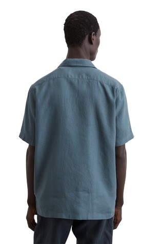 MARC O'POLO Regular fit lanena srajca s kratkimi rokavi Modra - Storm 2