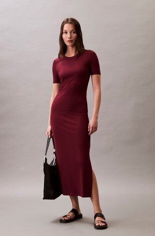 Modal Stretch Rib Midi Dress