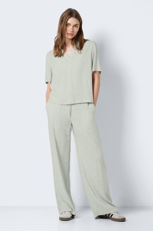 NOISY MAY NMLEILANI linen blend blouse Desert Sage 3