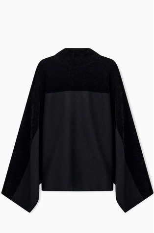 Mixed material pullover