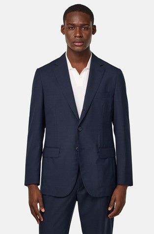 BOGGI MILANO Prince of Wales Check Suit in Pure Tropical Wool Navy 3