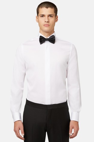 Regular Fit Tuxedo Shirt With Double Cuffs