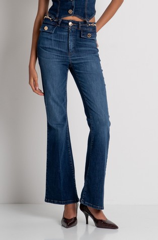Jeans bootcut with metal details