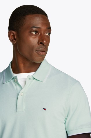 TOMMY HILFIGER Regular fit polo majica iz piké lanene mešanice Zelena - Light Green 4